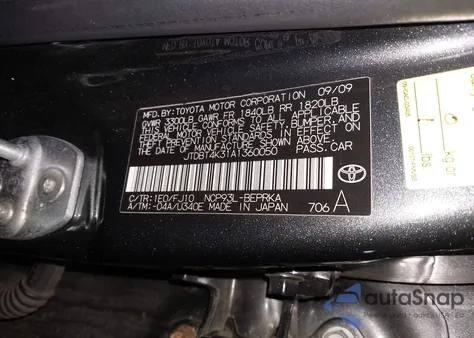 2010 Toyota Yaris z USA, uszkodzony, nr VIN JTDBT4K31A1360050